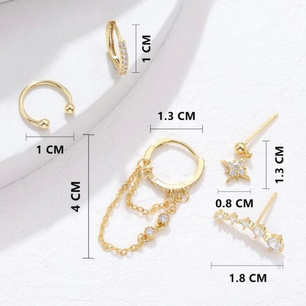 Trendy Gold cuff and earring set - Picture 5 of 5